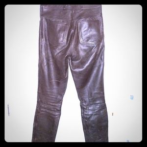 Black leather motorcycle pants by Lookwell